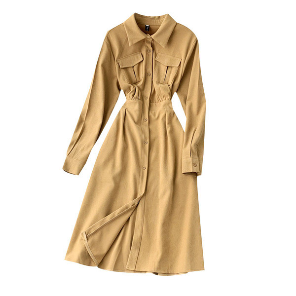 Rochie moderna de dama cu nasturi si buzunar in mai multe culori