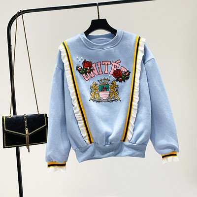 Bluză de damă modernă cu imprimeu în roz, albastru și negru