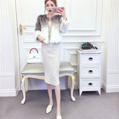 Palton scurt de puf cu culori fluide - patru culori