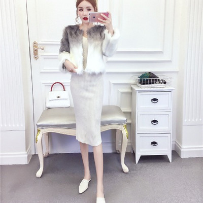 Palton scurt de puf cu culori fluide - patru culori