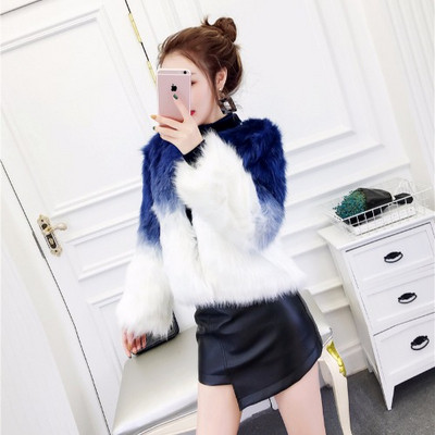 Palton scurt de puf cu culori fluide - patru culori