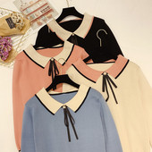 Γυναικείο πουλόβερ με κολάρο σε τέσσερα χρώματα