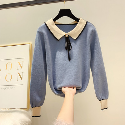 Γυναικείο πουλόβερ με κολάρο σε τέσσερα χρώματα