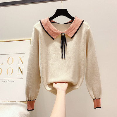 Γυναικείο πουλόβερ με κολάρο σε τέσσερα χρώματα