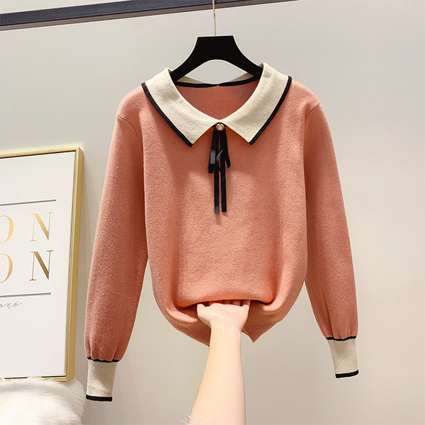 Γυναικείο πουλόβερ με κολάρο σε τέσσερα χρώματα