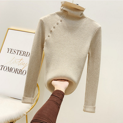 Μοντέρνο γυναικείο πουλόβερ με ψηλό γιακά σε τέσσερα χρώματα