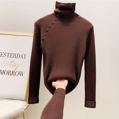 Μοντέρνο γυναικείο πουλόβερ με ψηλό γιακά σε τέσσερα χρώματα