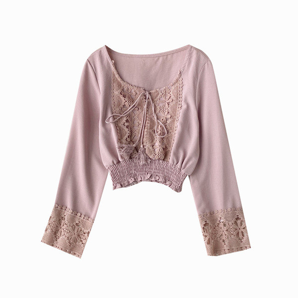 Μοντέρνα γυναικεία μπλούζα με κεντήματα και κορδόνια σε διάφορα χρώματα