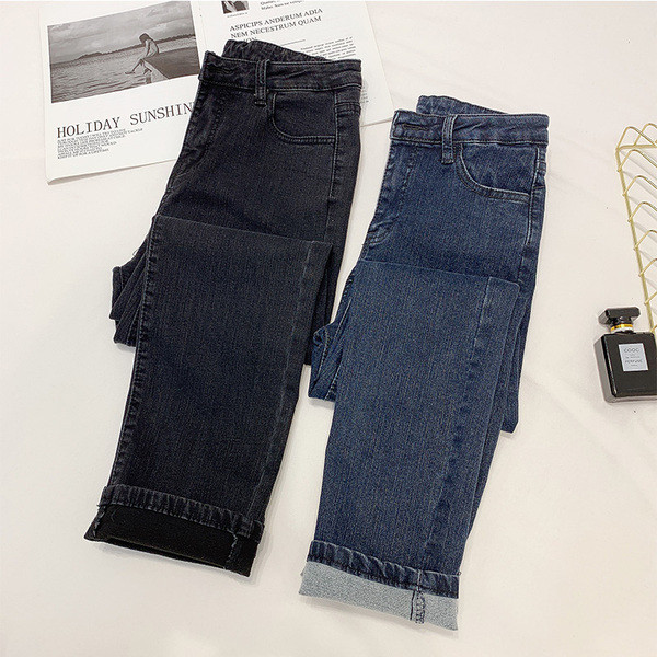 Női farmer magas derékkal, kék és fekete színben