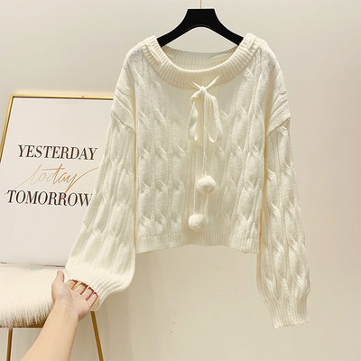 Γυναικείο πουλόβερ με στρογγυλη λαιμόκοψη σε τέσσερα χρώματα