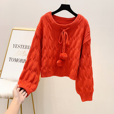 Γυναικείο πουλόβερ με στρογγυλη λαιμόκοψη σε τέσσερα χρώματα