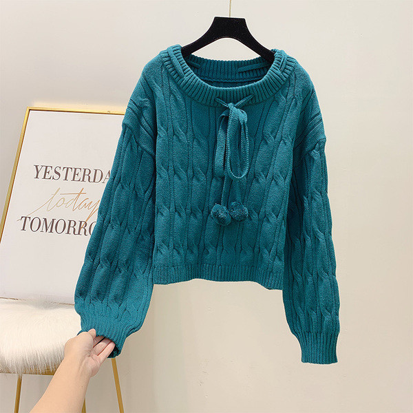 Γυναικείο πουλόβερ με στρογγυλη λαιμόκοψη σε τέσσερα χρώματα