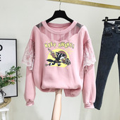 Νέο μοντέλο γυναικεία μπλούζα με κορδέλα και δαντέλα σε ροζ και μπεζ χρώμα