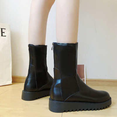 Cizme de dama din piele ecologica de culoare neagra