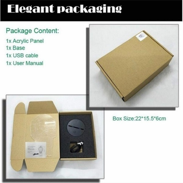 Lampă LED 3D de noapte cu control tactil al culorilor în formă de avion