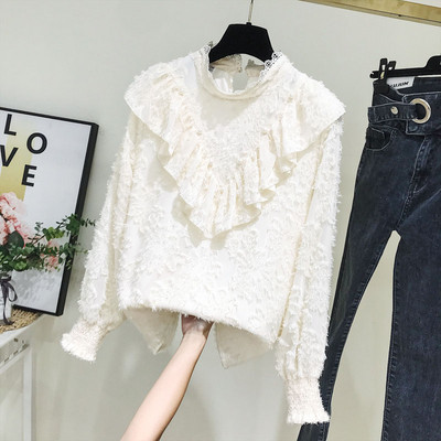 Νέο μοντέλο γυναικεία μπλούζα με κολάρο και μακρύ μανίκι