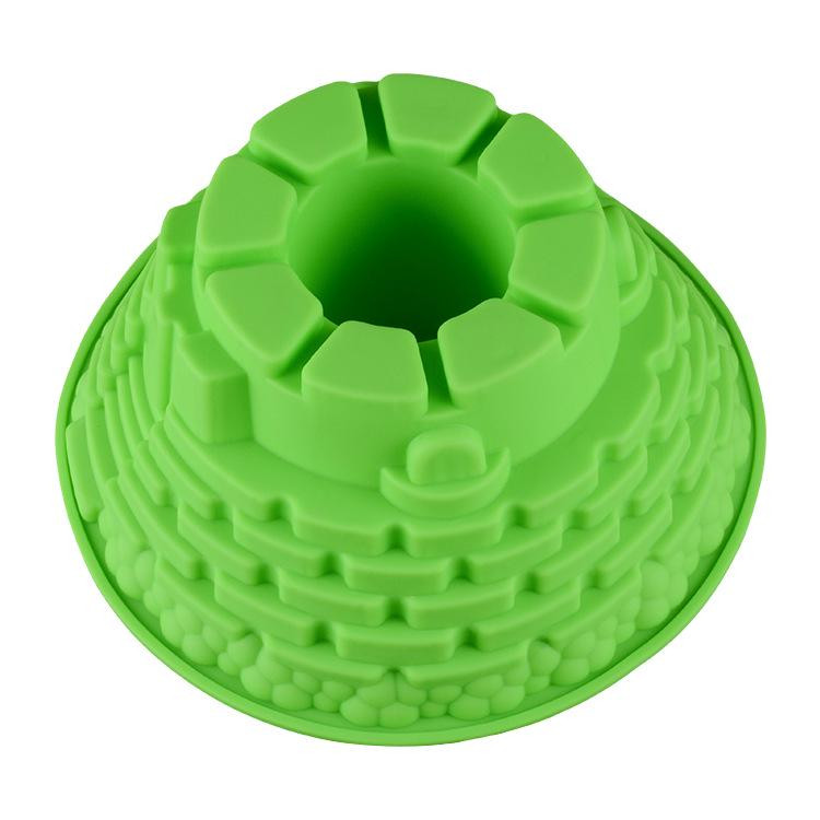 Forma de tort din silicon in trei culori - Castel