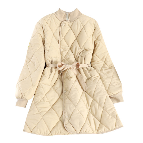 Geaca moderna de dama lunga cu nasturi si cravate in patru culori