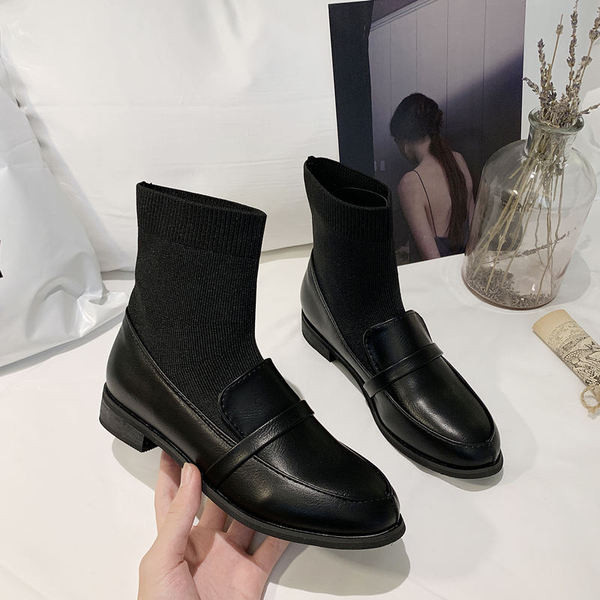 Cizme de dama tip ciorap de culoare neagra