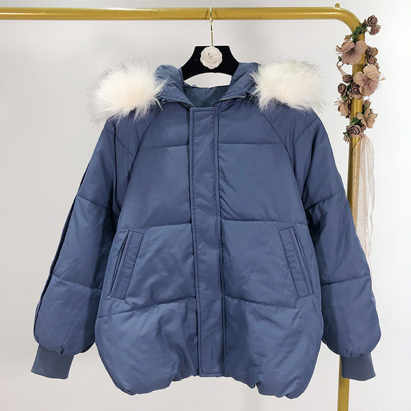 Geaca scurta de iarna de dama cu gluga din puf in mai multe culori