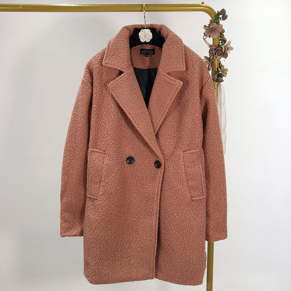 Palton lung de puf de damă cu nasturi și buzunare în două culori