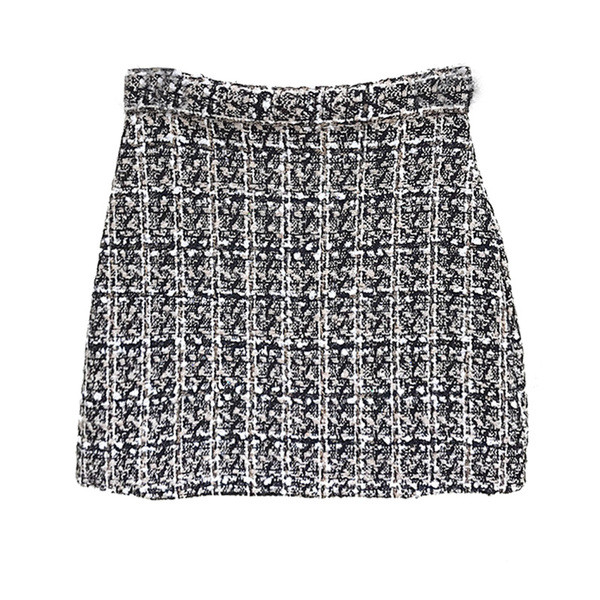 Fusta dama in carouri model nou de culoare neagra