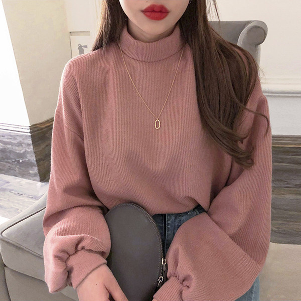 Polo modern de damă cu mâneci largi în două culori