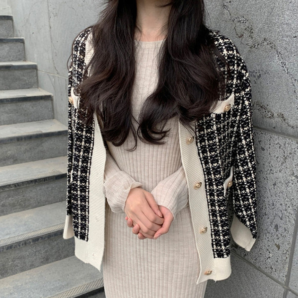 Női kockás mellény gombokkal - két színben