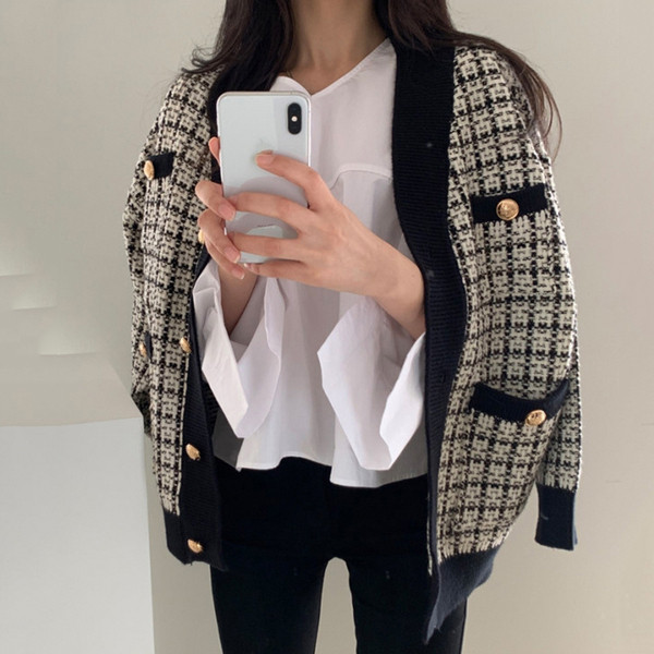 Női kockás mellény gombokkal - két színben