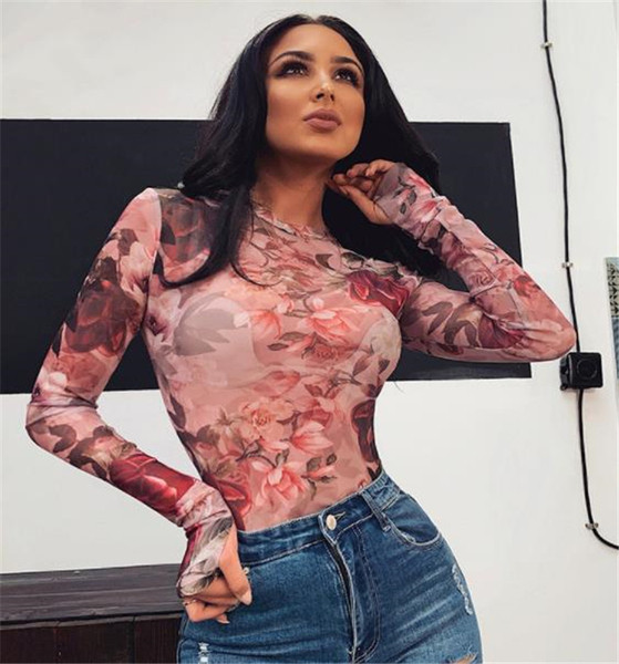 Bluză casual de damă cu model floral și decolteu oval
