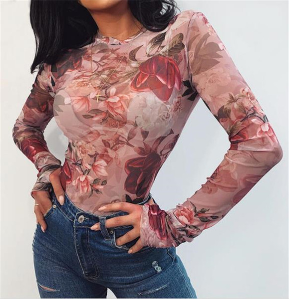 Bluză casual de damă cu model floral și decolteu oval