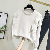 Bluza de dama model nou cu decolteu O in negru si bej