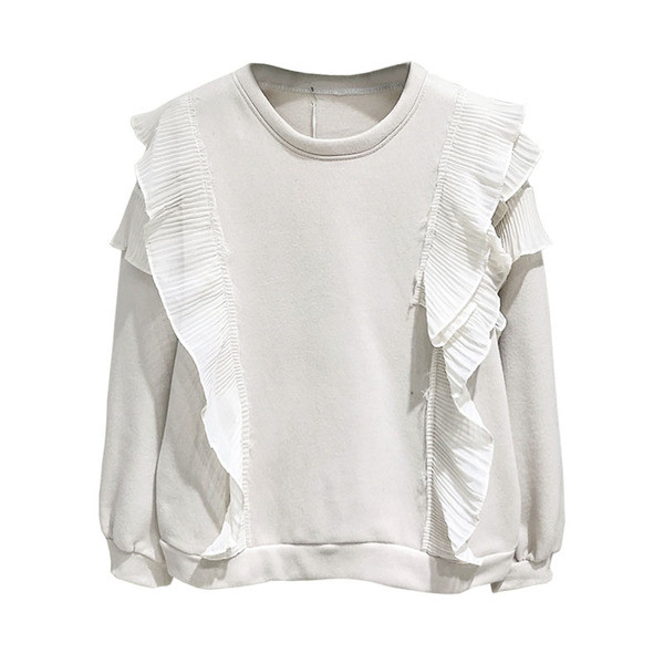 Bluza de dama model nou cu decolteu O in negru si bej