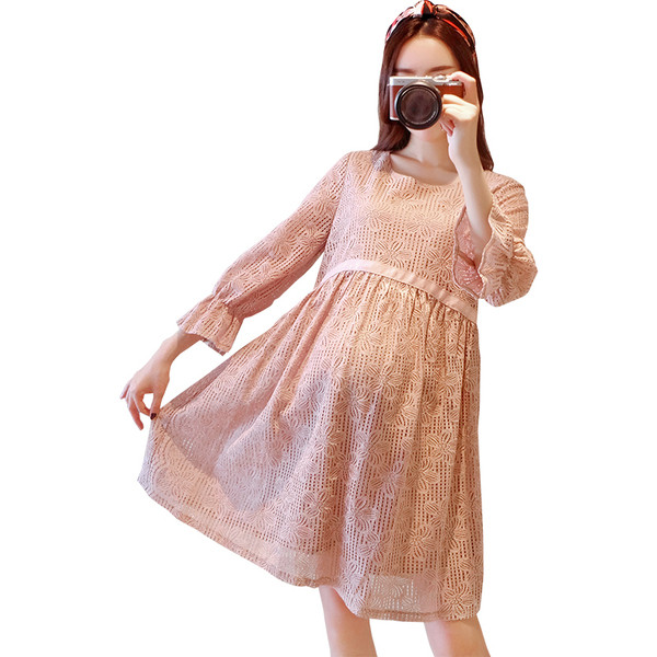 Modern női ruha terhes nők számára 3/4 ujjal, két színben