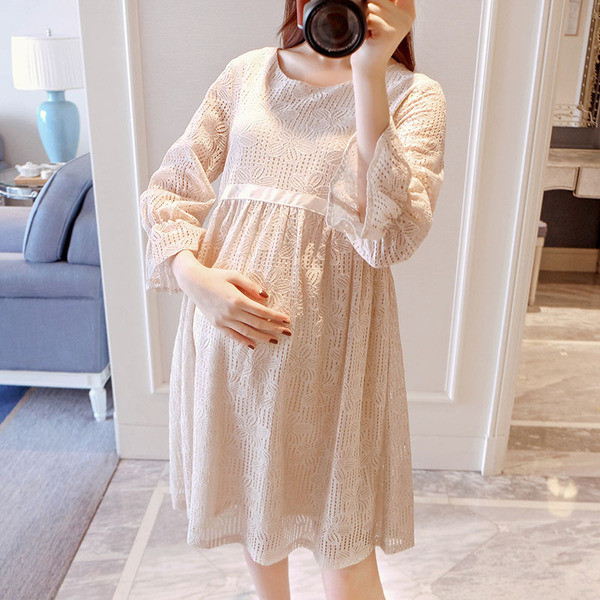 Modern női ruha terhes nők számára 3/4 ujjal, két színben