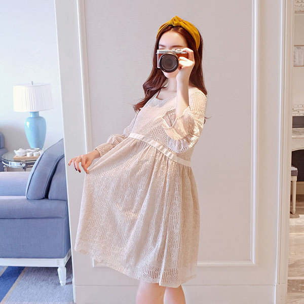 Modern női ruha terhes nők számára 3/4 ujjal, két színben