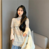 Modern női csipkeblúz fehér színben