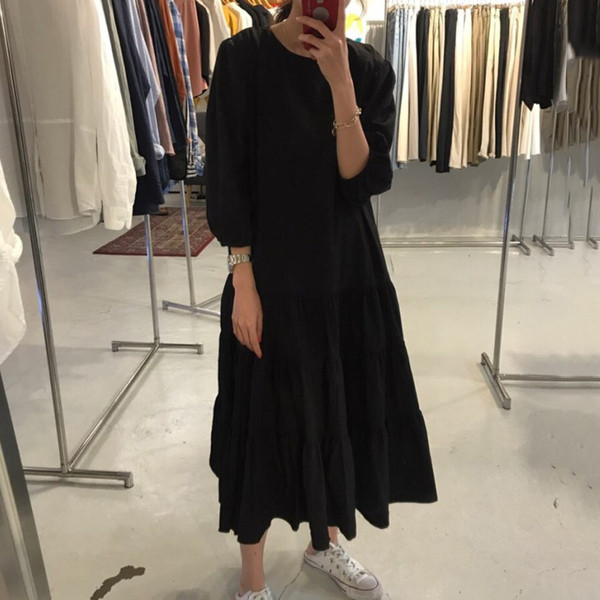 Rochie dama in carouri model lung alb-negru