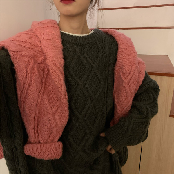 Pulover larg de actualitate de dama model lung in mai multe culori