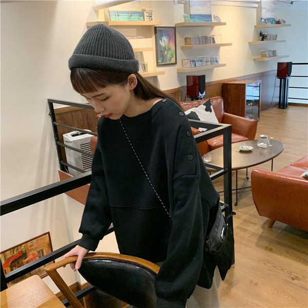 Bluza casual dama in negru si gri model lat