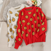 Pulover de dama modern cu decolteu rotund in trei culori