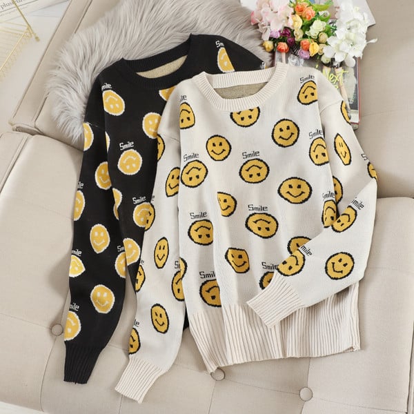 Pulover de dama modern cu decolteu rotund in trei culori