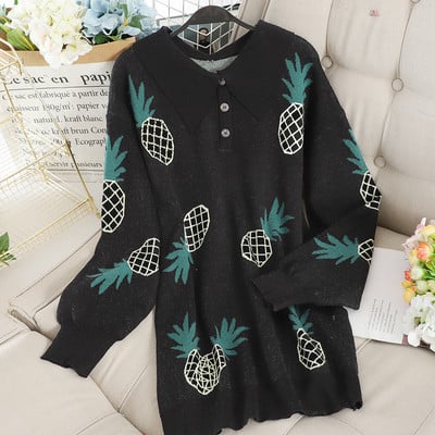 Pulover de dama modern cu guler in negru si gri