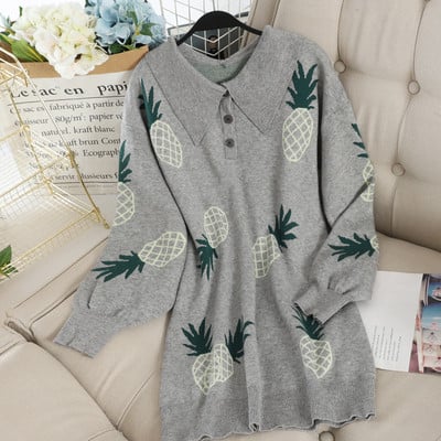 Pulover de dama modern cu guler in negru si gri