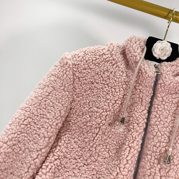 Jachetă scurtă de puf de primăvară-toamnă în bej, verde și roz