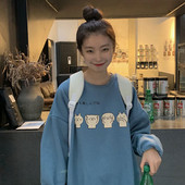 Lezser női blúz széles modell kék színben, rátéttel