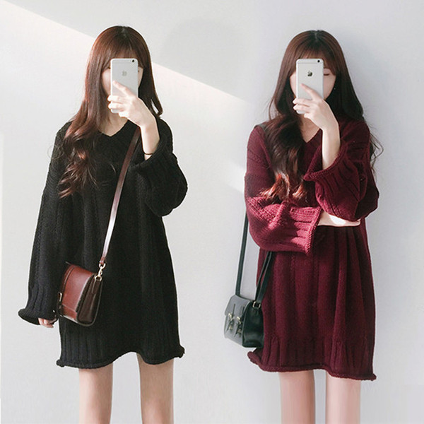 Pulover de dama modern cu decolteu spitz potrivit pentru gravide in trei culori