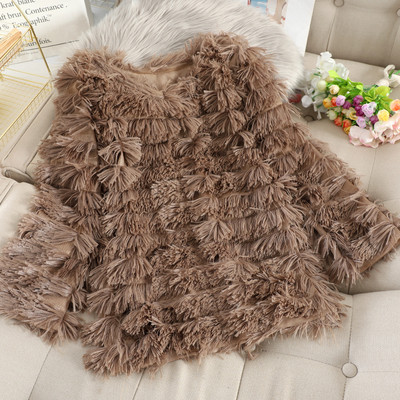 Pulover de dama modern din puf cu decolteu rotund in mai multe culori