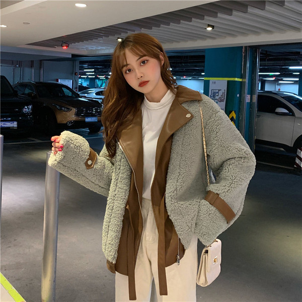 Top coat dama in doua culori model lat