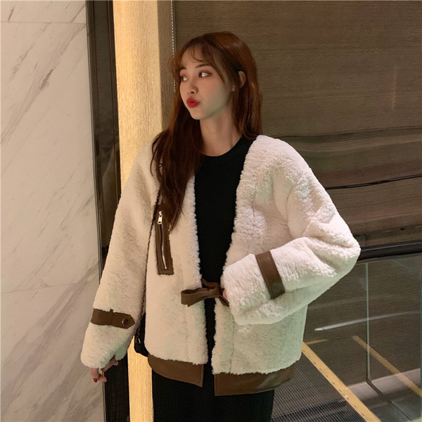 Top coat dama in doua culori model lat